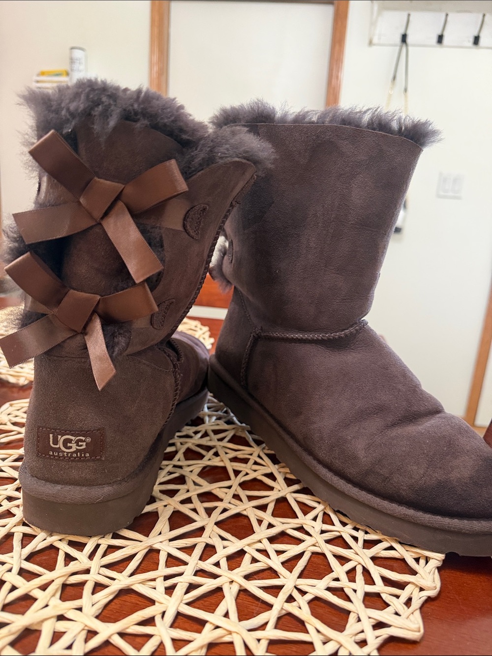 UGG Women's Chocolate Brown Short Bow Boot